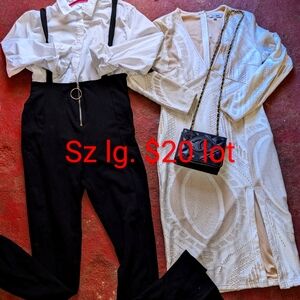 Women's dress clothes, plus bag ,sz lg